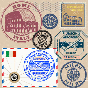 italiani all’estero - buste con francobolli