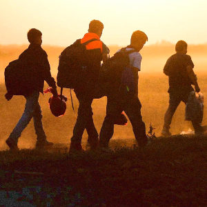 flussi migratori dall' affrica immagine profughi in cammino